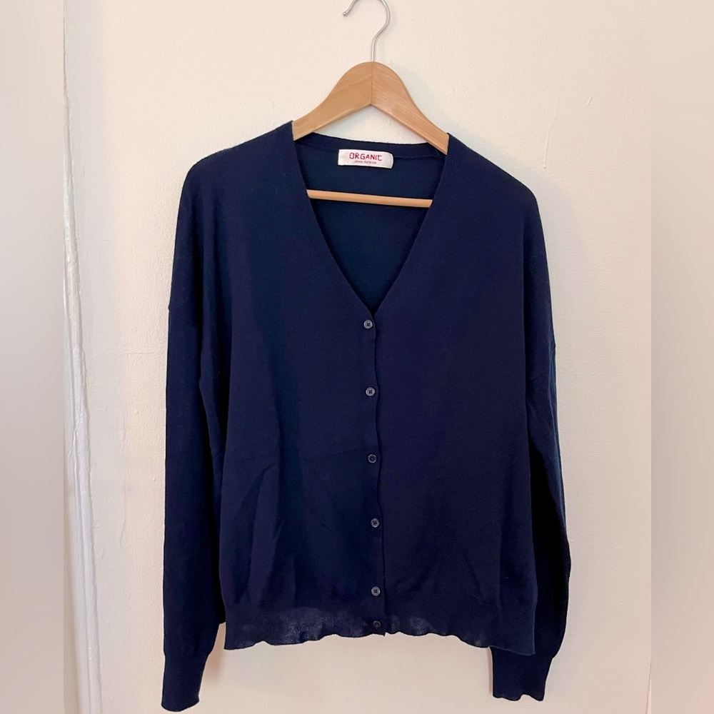 Organic by John Patrick — Merino Navy Cardigan